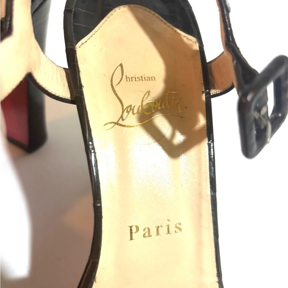 Christian louboutia brown black alligator embossed calfskin leather size EU 38.5 - Picture 7 of 10